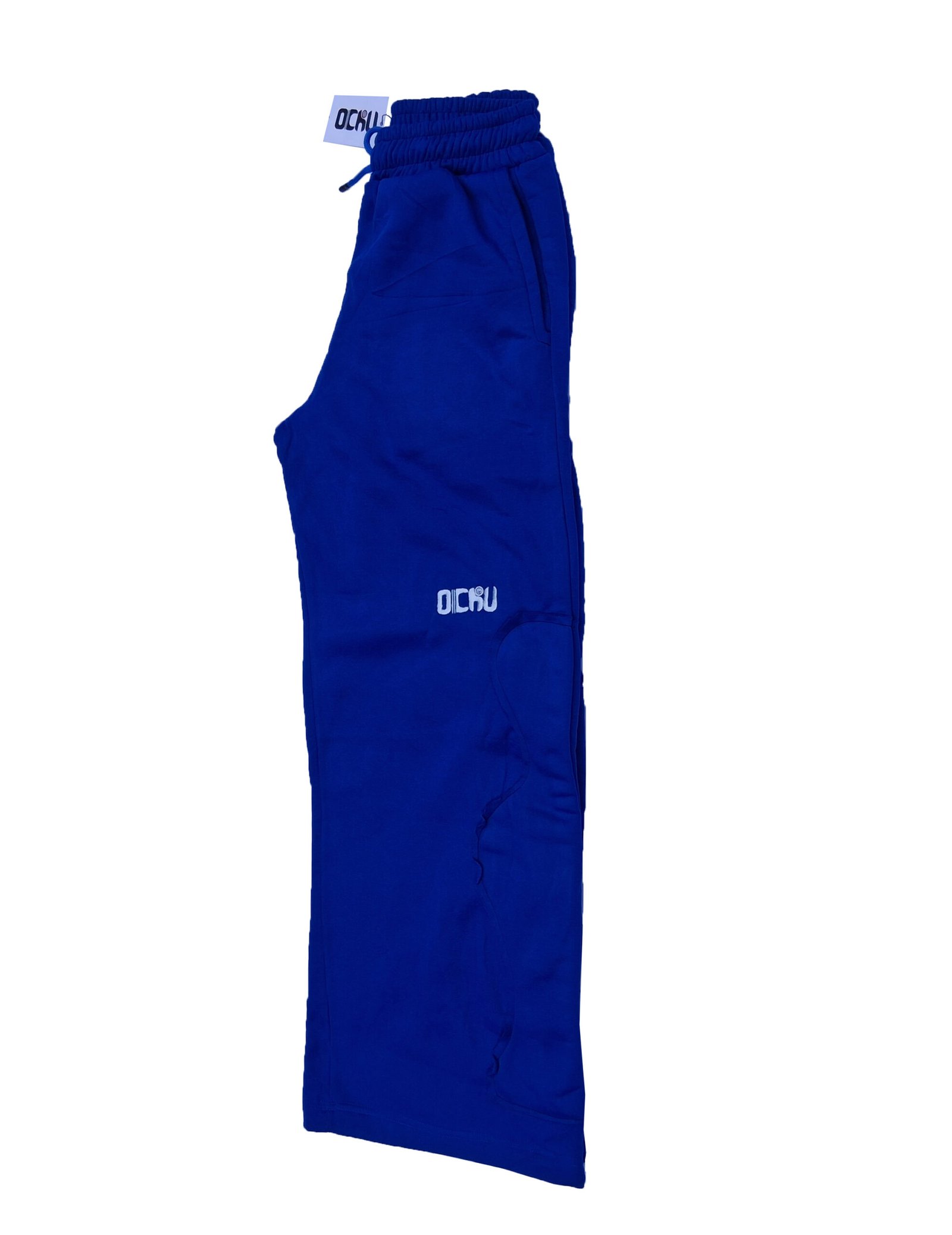 20260307_111022 (1) Ochu Premium Cobalt Blue Relaxed-Fit Joggers with Wavy Contrast Stitching - Image 1