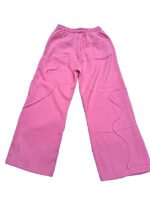 Ochu "Wave" Bubblegum Pink Wide-Leg Joggers – Premium Streetwear Joggers with Contrast Embroidery - Image 4
